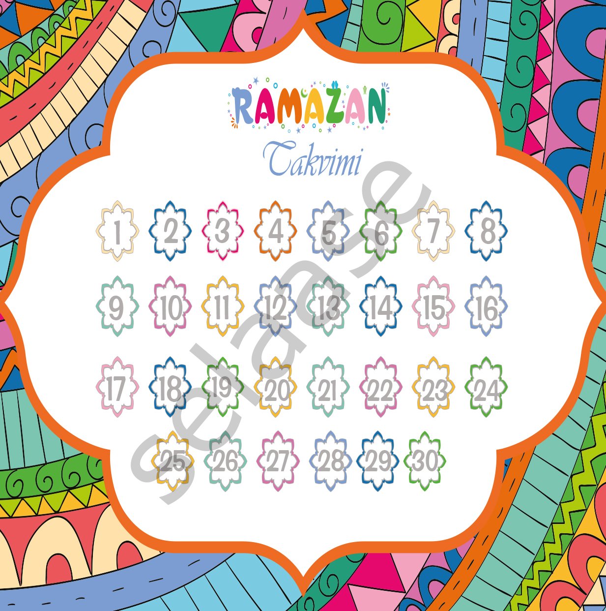 RAMAZAN TAKVİMİ Rengarenk